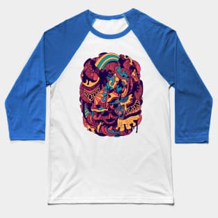 Retro Triad Abstract Wave of Thoughts No 2 Baseball T-Shirt